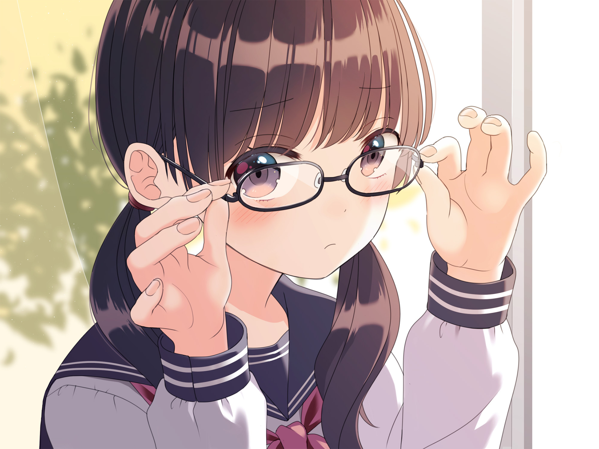 [Pixiv精选]再看仔细点。「手托眼镜」插画特辑