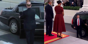 GIF：川普老婆也是一脸懵逼，我TM的就是想傍个大款，怎么就住进白宫了？
