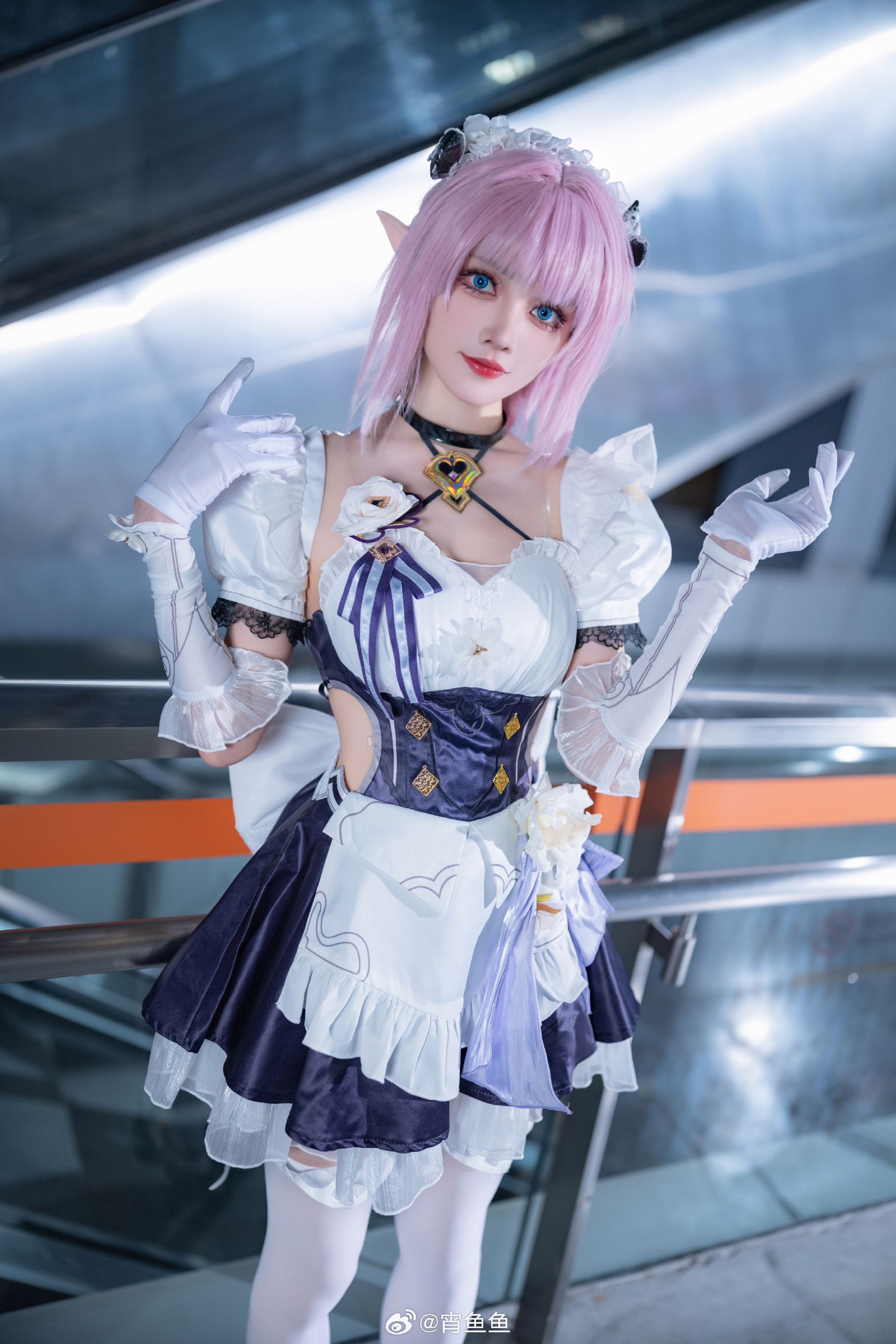 cosplay 崩坏3 爱莉希雅女仆cos@宵鱼鱼 COSPLAY-第9张