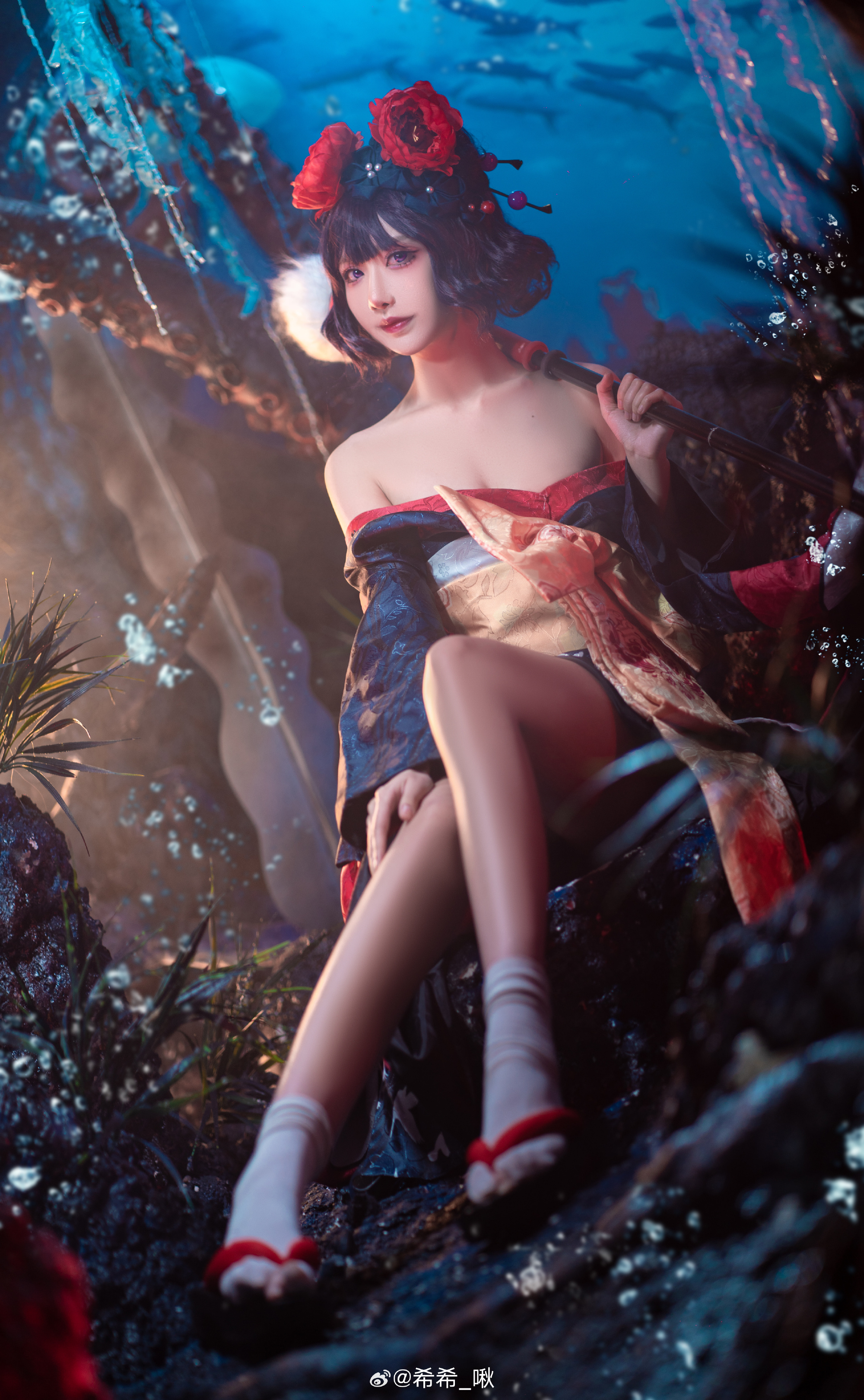 COSPLAY 葛饰北斋，只是个微不足道的画工 Fate/Grandorder 葛饰北斋 和服@希希_啾 COSPLAY-第1张