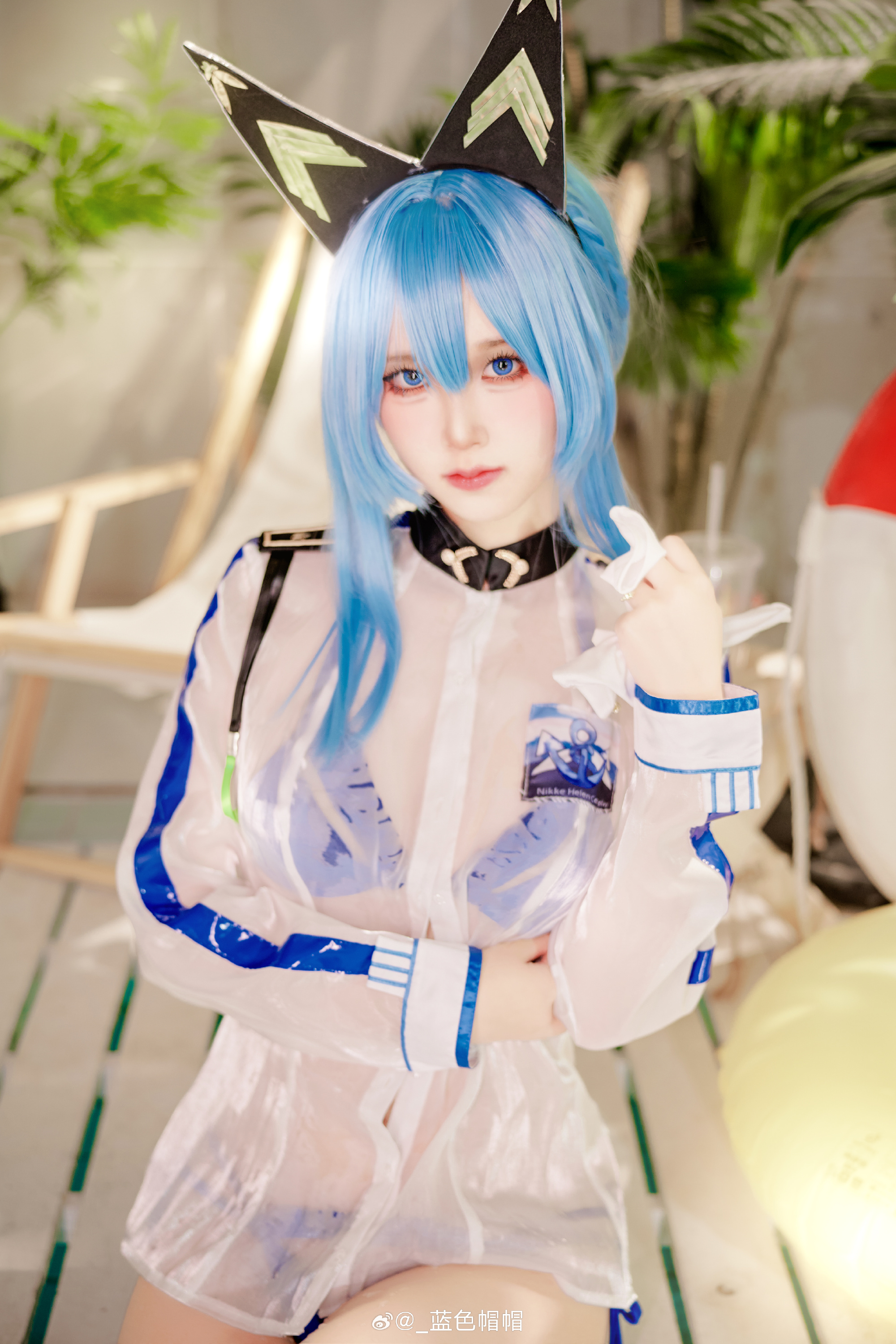COSPLAY nikke 海伦泳装·海蓝宝石@_蓝色帽帽 COSPLAY-第4张