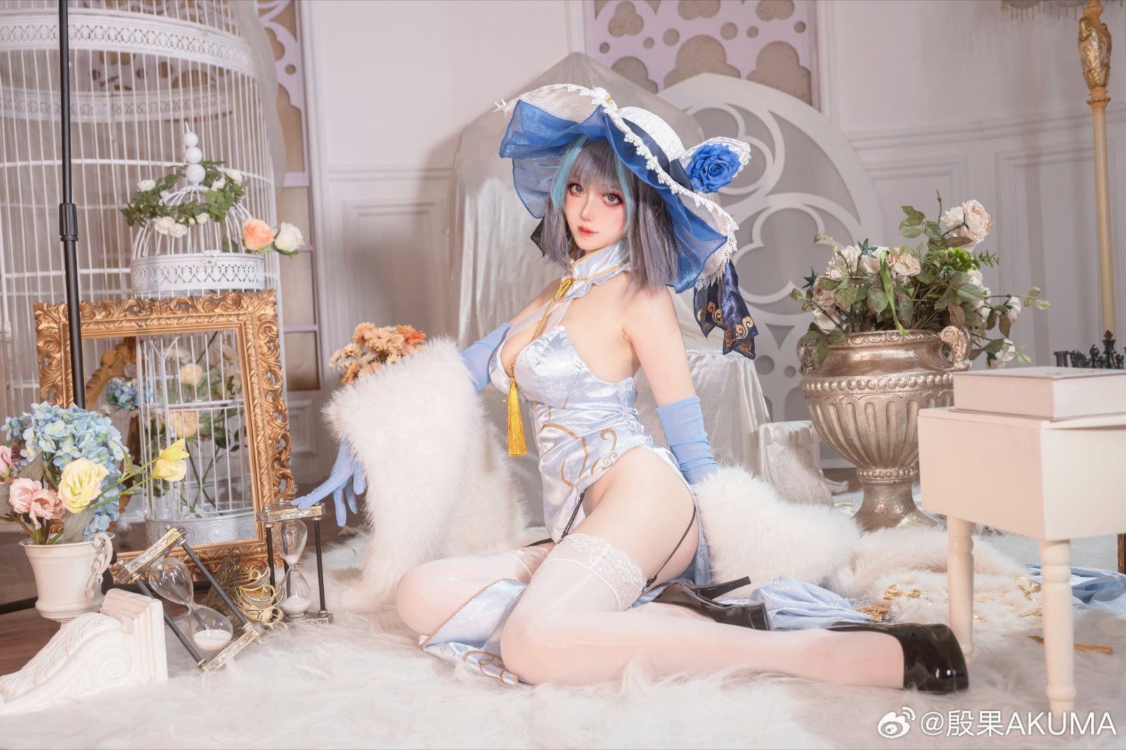 碧蓝航线 柴郡音乐绚烂旗袍废稿@殷果AKUMA-美女图片-第2张 