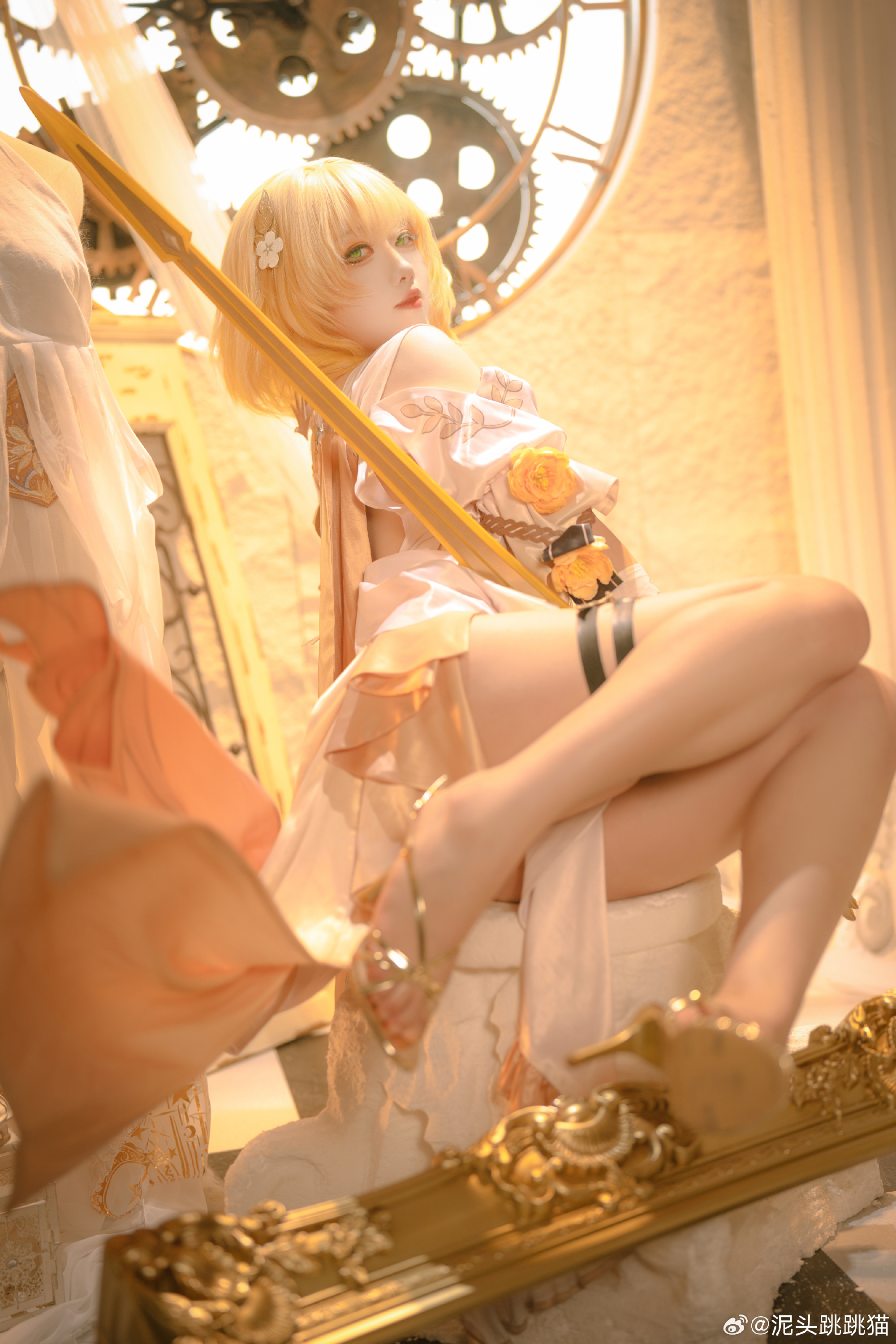 COSPLAY 远道而来的贵客，风儿顺着金丝捎来了你的讯息。 星穹铁道 阿格莱雅@泥头跳跳猫 COSPLAY-第7张