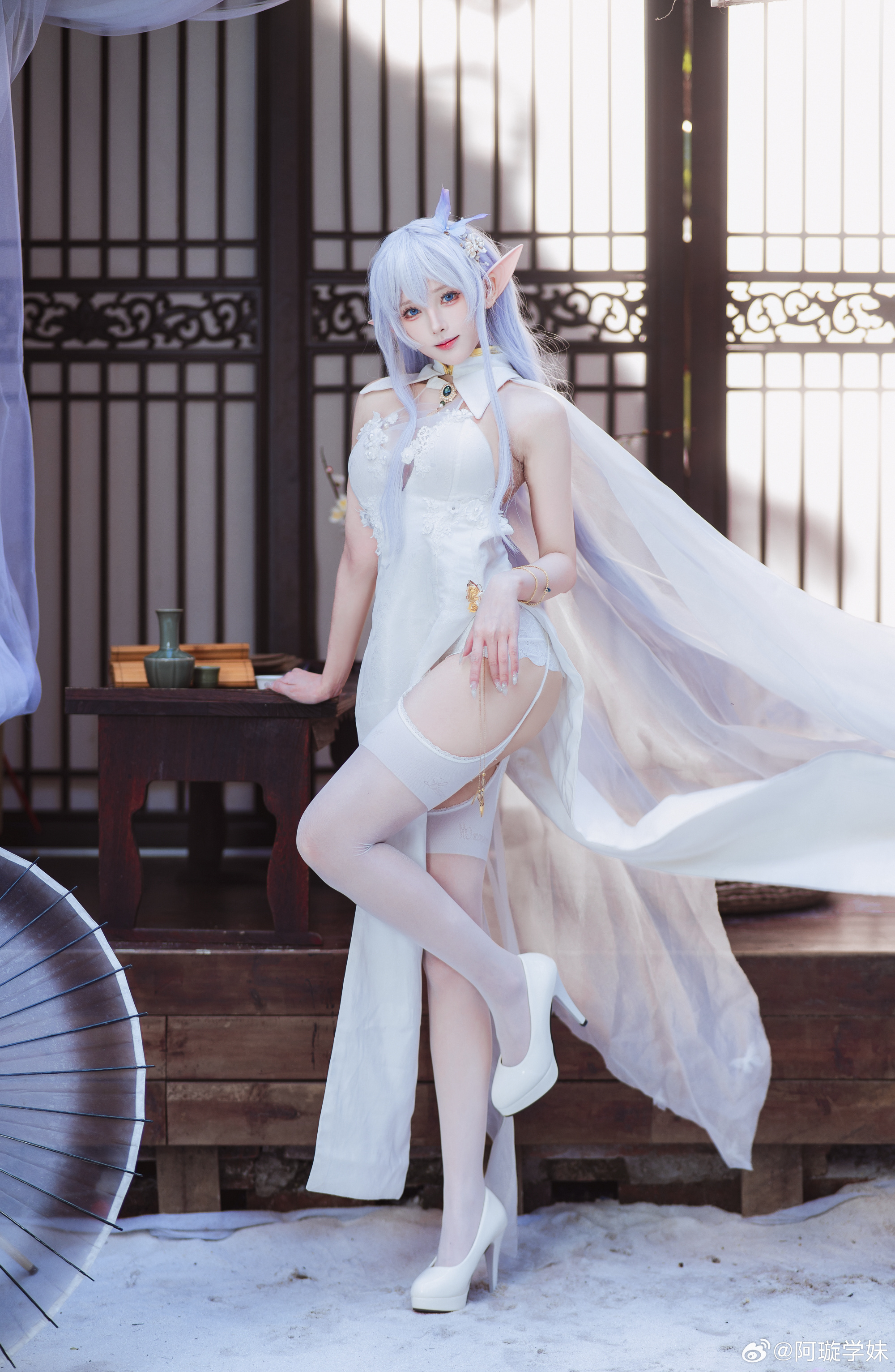 COSPLAY 没想到像这样在阁楼上吹着晚风、闻着淡淡的花香，也很惬意呢~ 碧蓝航线 阿尔比恩@阿璇学妹 COSPLAY-第15张