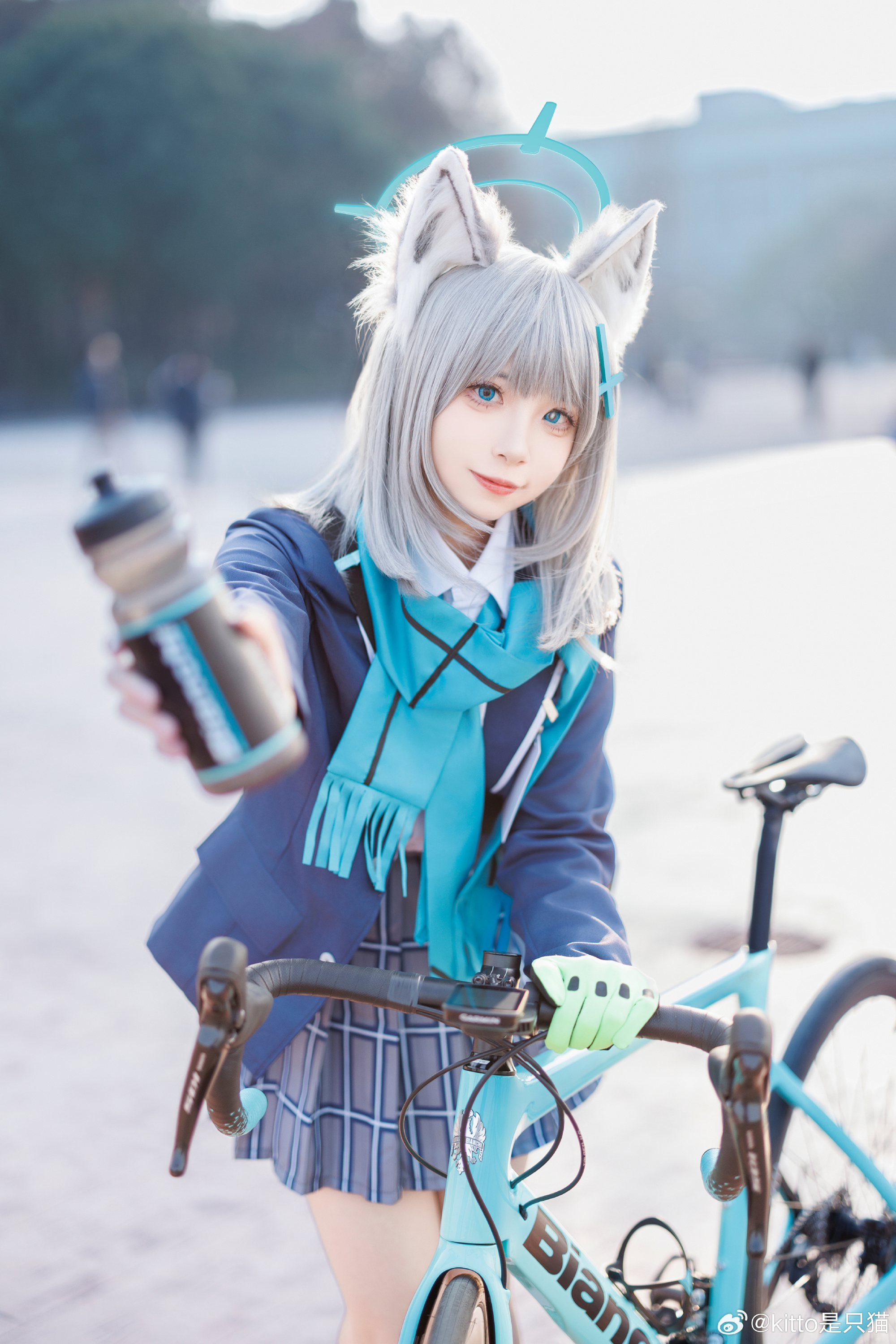 cosplay …唔？我脸上粘什么东西了吗？蔚蓝档案 砂狼白子@kitto是只猫 COSPLAY-第1张