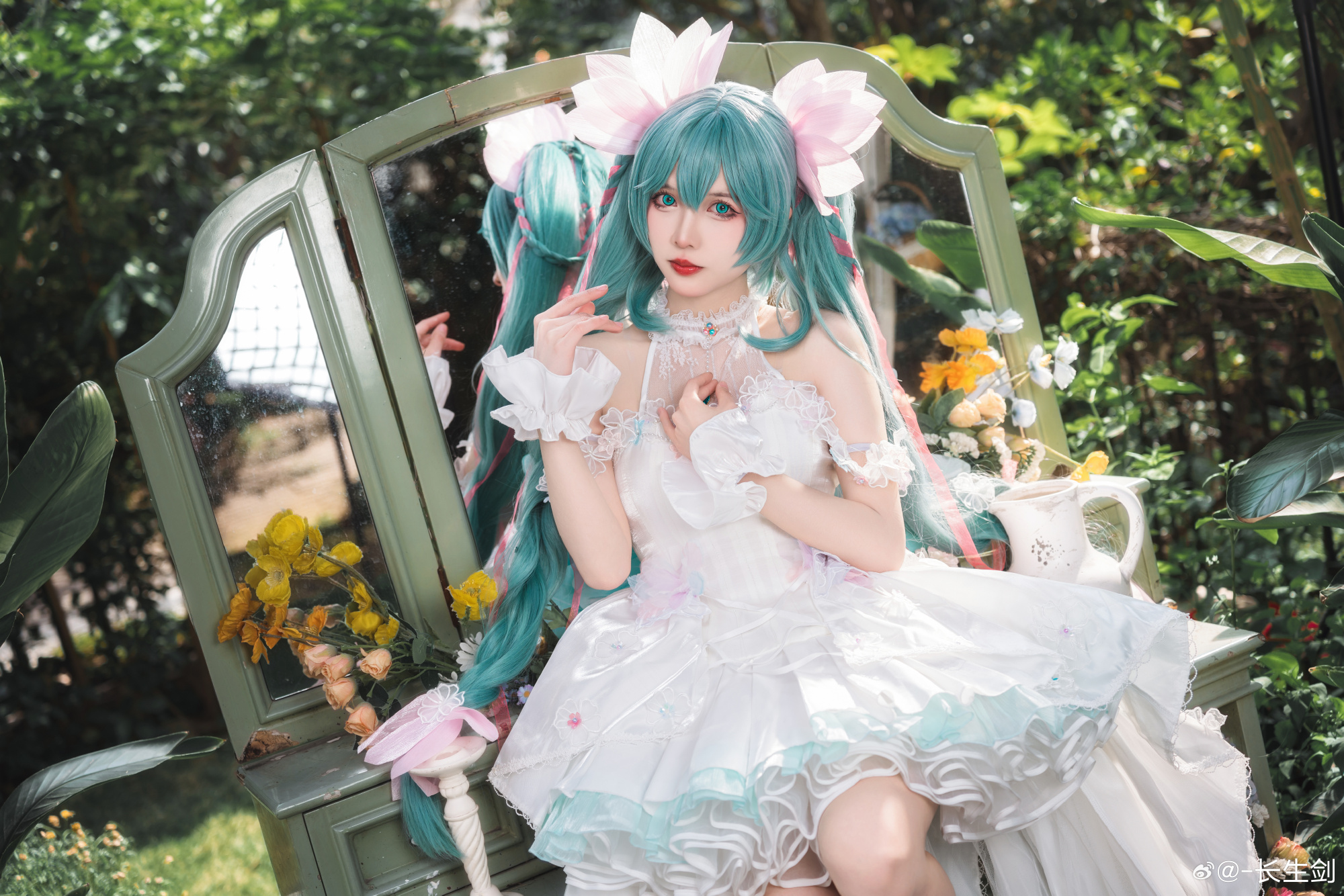 cosplay 是超级美丽的初音花篮谷！  初音未来@挽希- COSPLAY-第9张