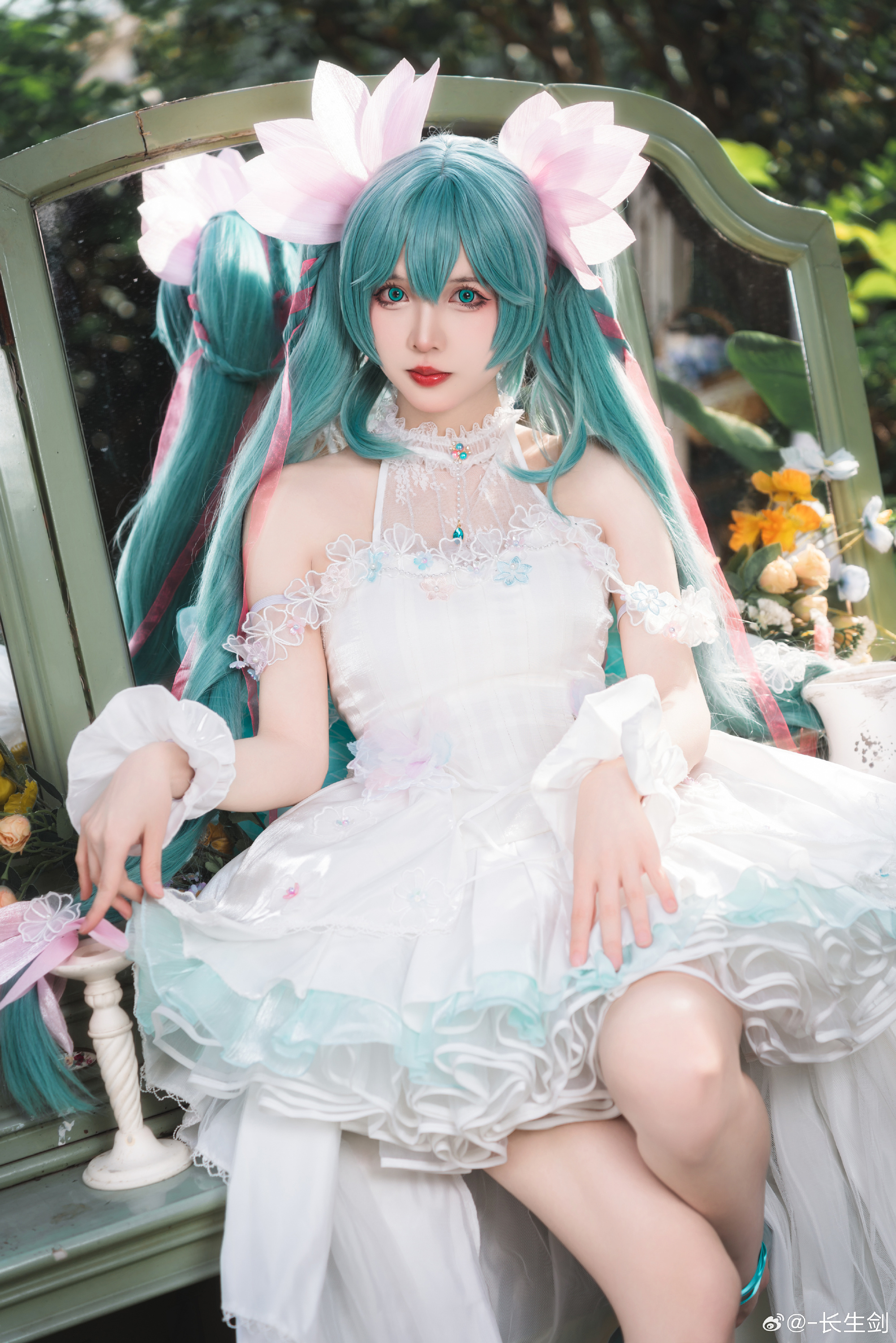 cosplay 是超级美丽的初音花篮谷！  初音未来@挽希- COSPLAY-第15张