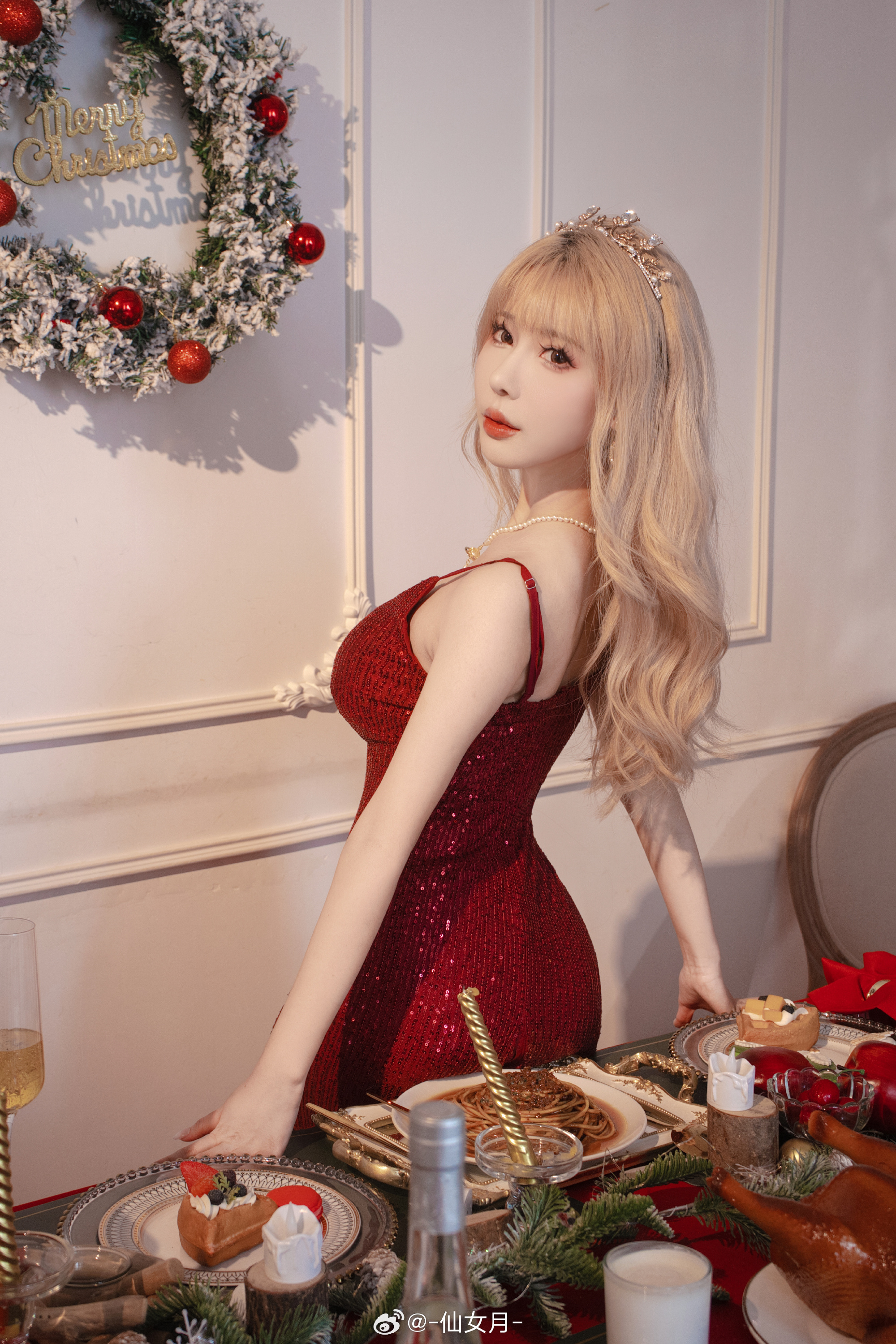 🍷𝑴𝒆𝒓𝒓𝒚 𝑪𝒉𝒓𝒊𝒔𝒕𝒎𝒂𝒔 .🧸 圣诞来杯热红酒吧🍷 少女写真 圣诞节@-仙女月- 摄影-第9张