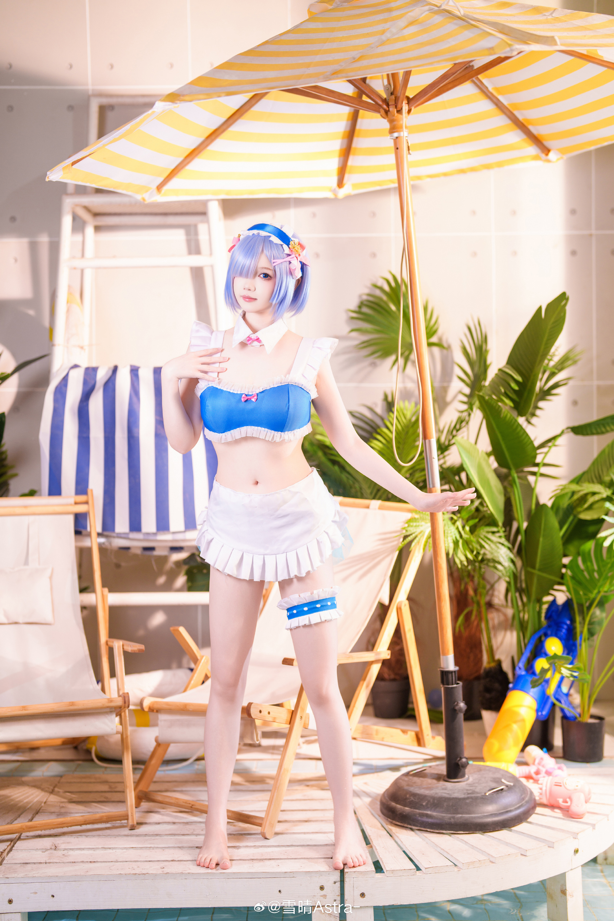 cosplay 如果独自前行太艰难的话，蕾姆会一直陪着你的💙 蕾姆@雪晴Astra- COSPLAY-第2张