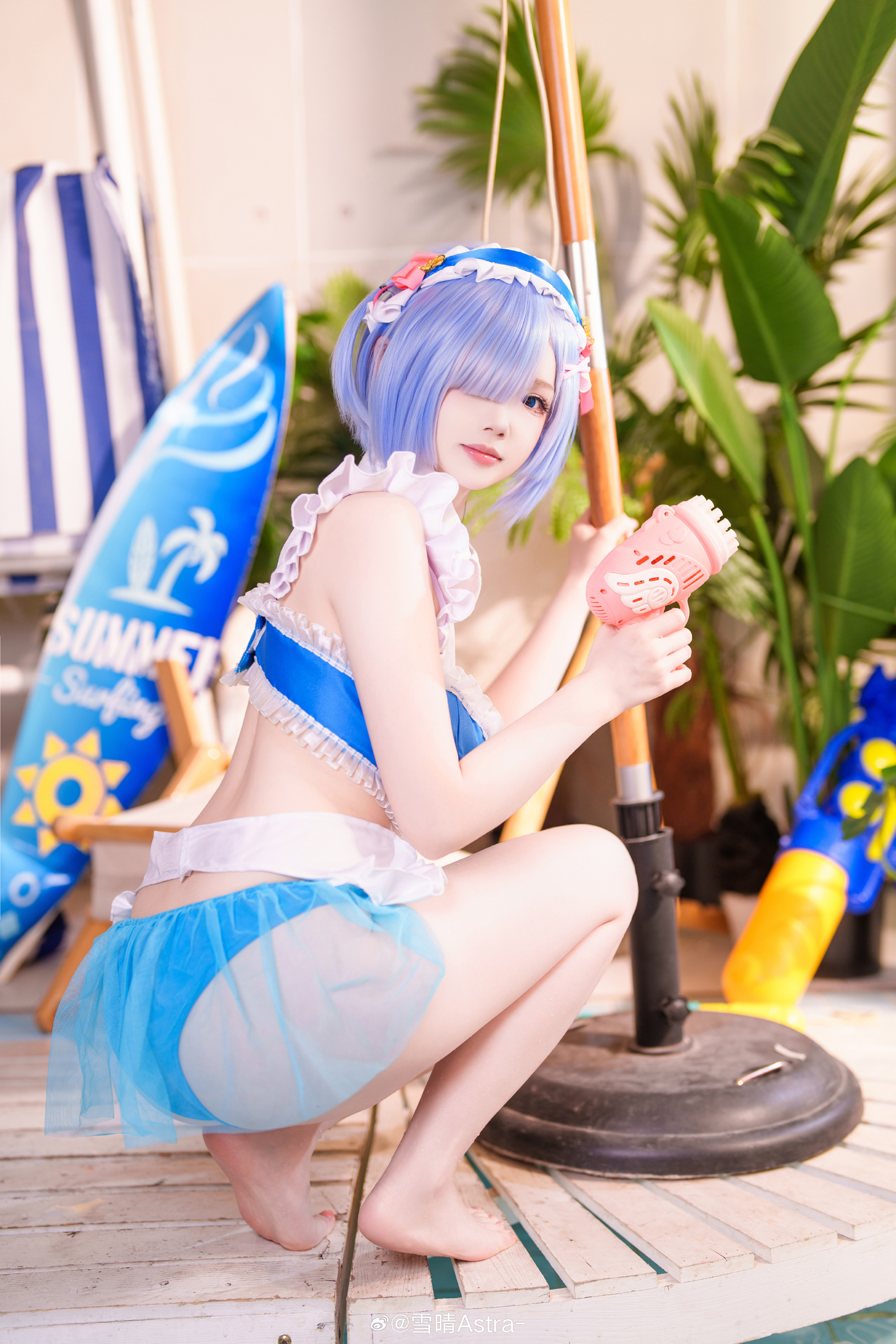 cosplay 如果独自前行太艰难的话，蕾姆会一直陪着你的💙 蕾姆@雪晴Astra- COSPLAY-第3张