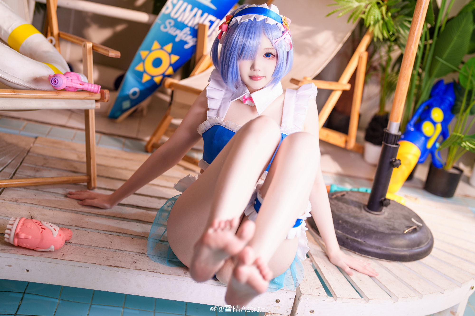 cosplay 如果独自前行太艰难的话，蕾姆会一直陪着你的💙 蕾姆@雪晴Astra- COSPLAY-第11张