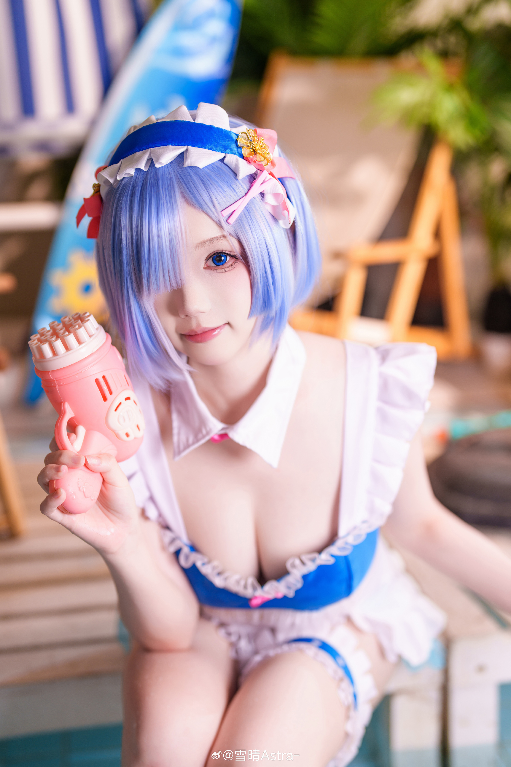 cosplay 如果独自前行太艰难的话，蕾姆会一直陪着你的💙 蕾姆@雪晴Astra- COSPLAY-第13张