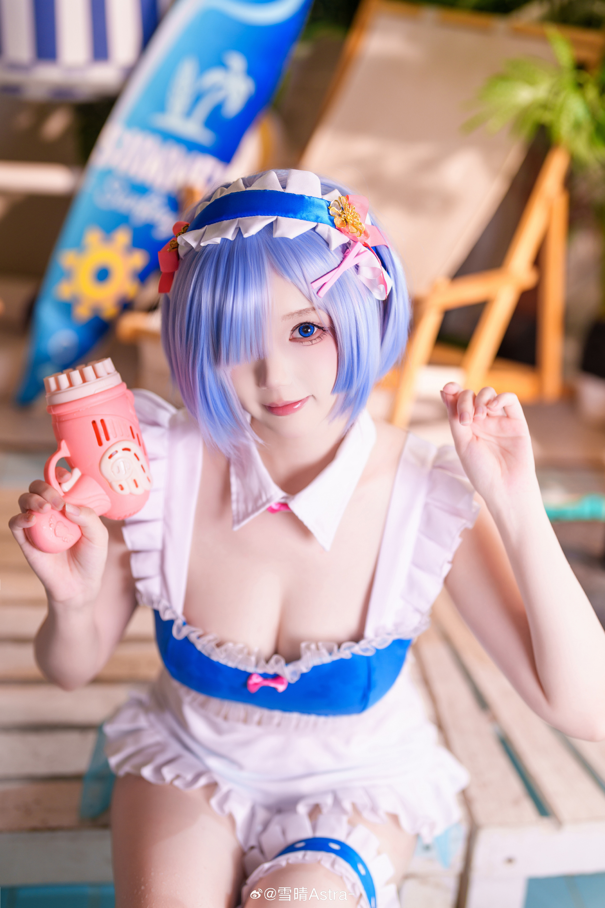 cosplay 如果独自前行太艰难的话，蕾姆会一直陪着你的💙 蕾姆@雪晴Astra- COSPLAY-第14张