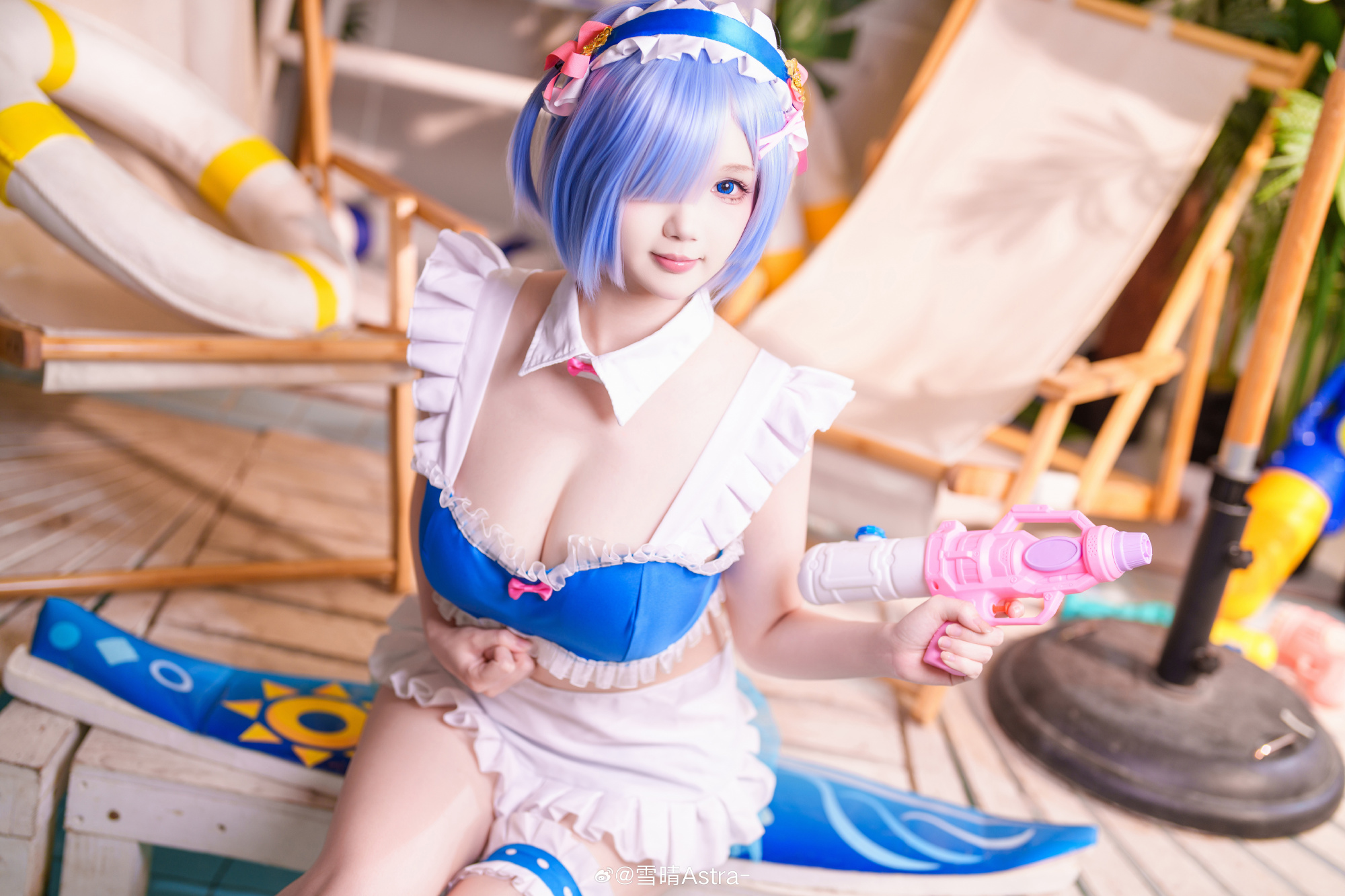 cosplay 如果独自前行太艰难的话，蕾姆会一直陪着你的💙 蕾姆@雪晴Astra- COSPLAY-第15张