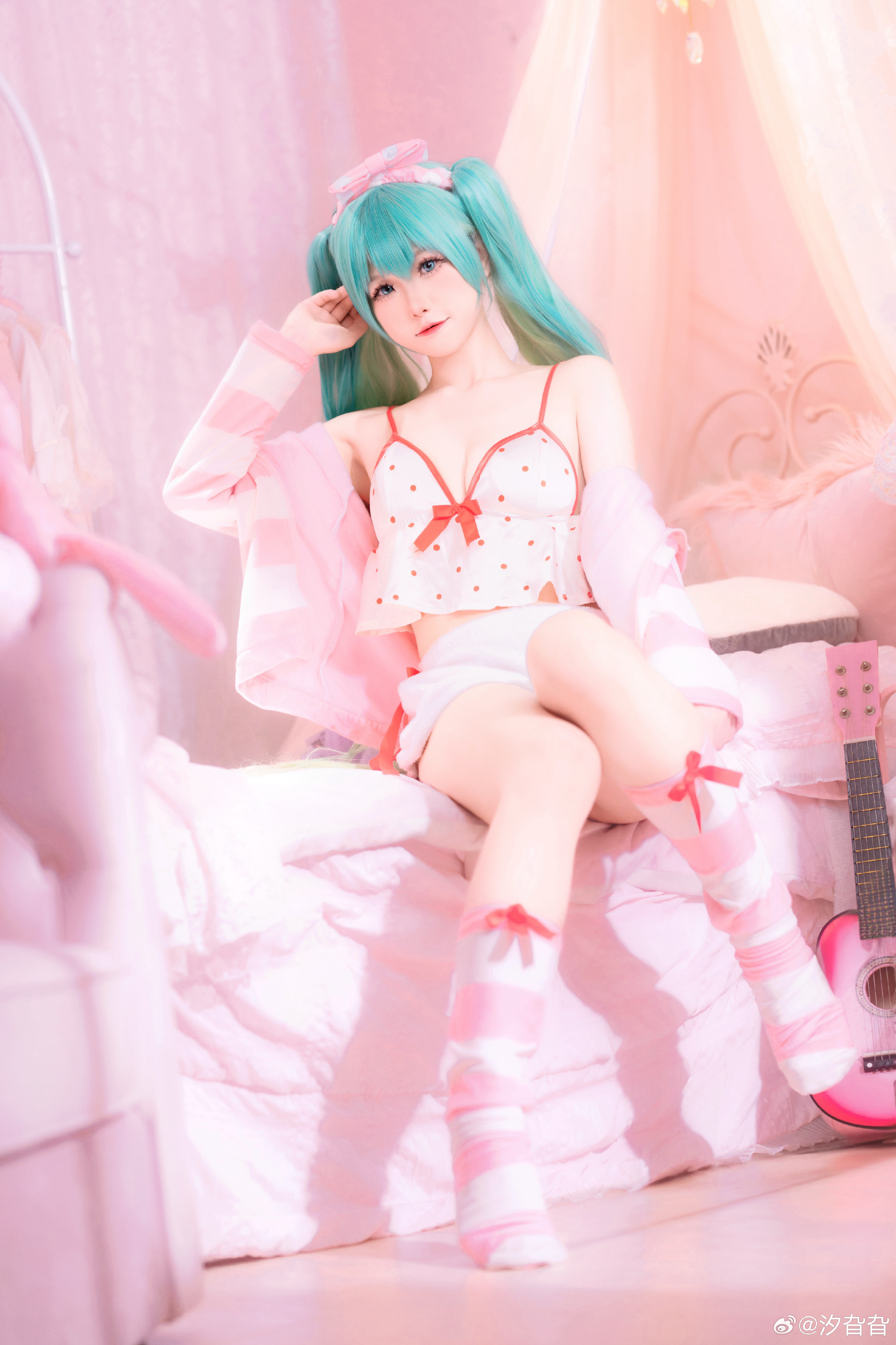 cosplay 来参加我的睡衣派对嘛💖 初音未来 miku@汐旮旮 COSPLAY-第7张