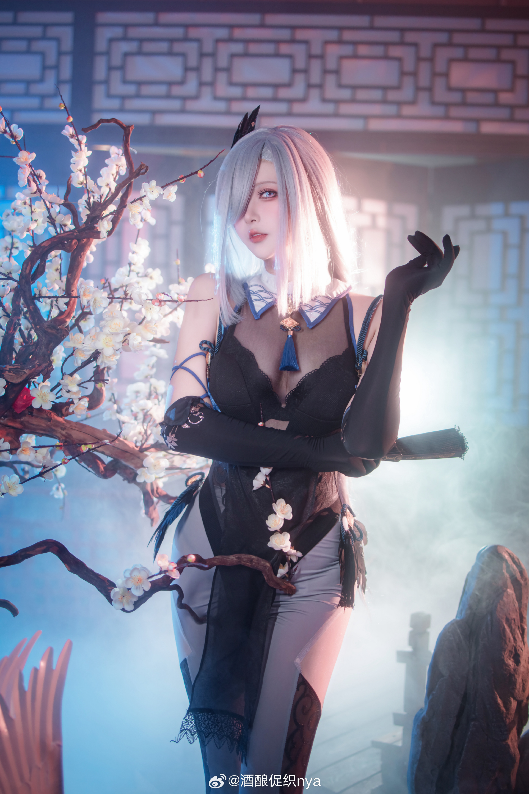 cosplay 原神 发套小姨青花瓷同人旗袍～祝大家新年快乐@酒酿促织nya COSPLAY-第1张