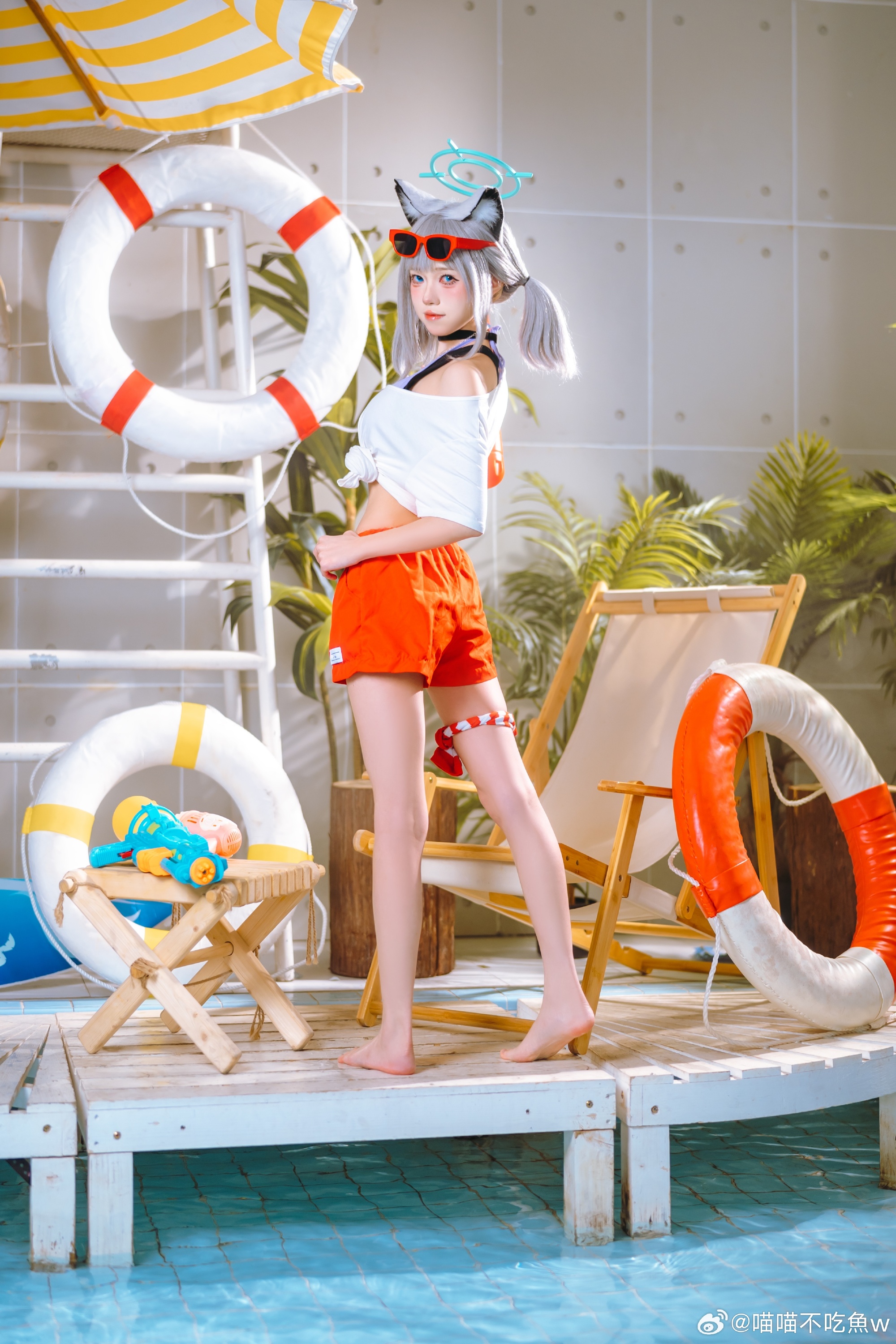 COSPLAY sensei有没有去次必胜客呢 蔚蓝档案 砂狼白子@喵喵不吃魚w COSPLAY-第7张