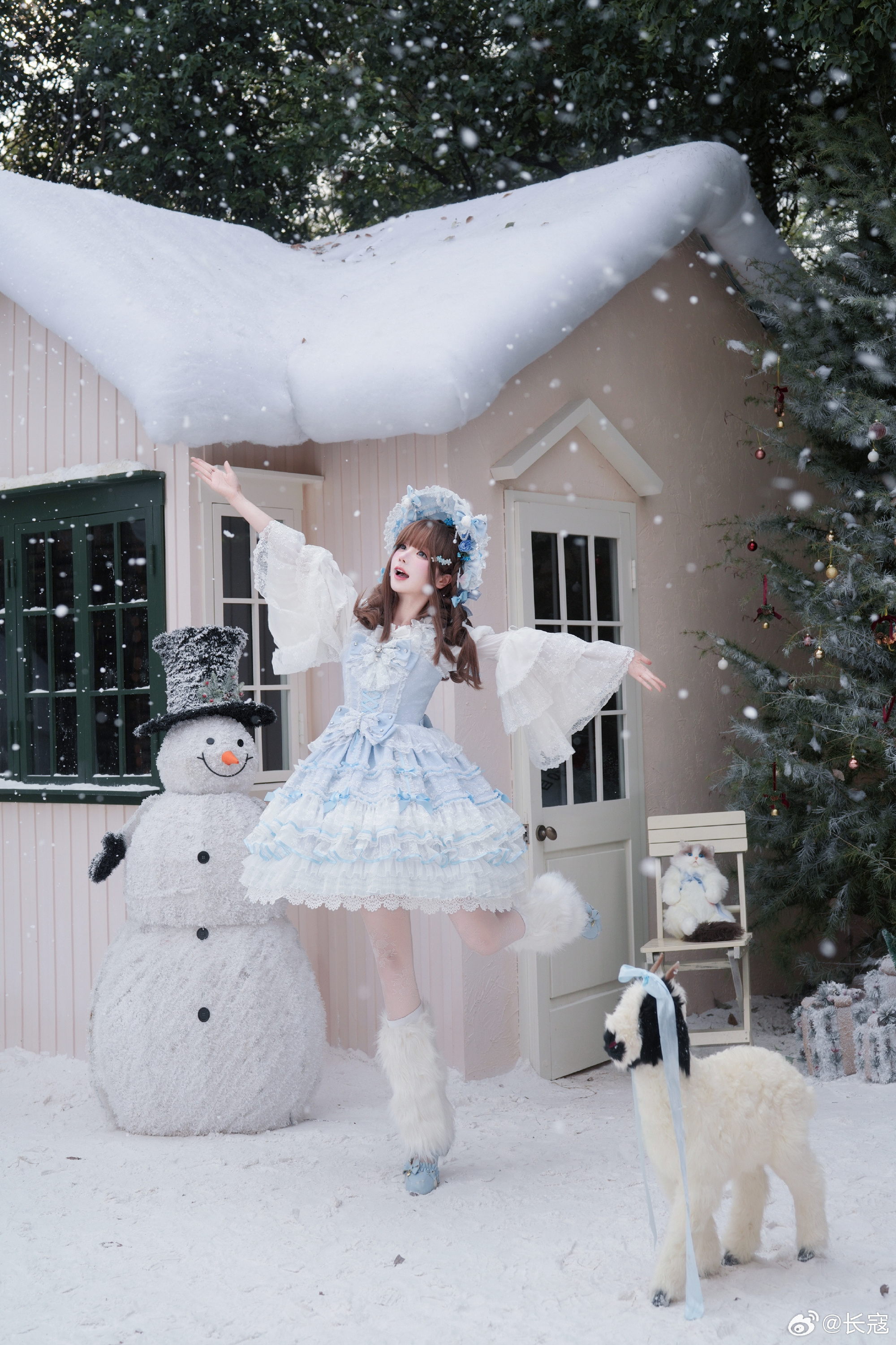 ❄️祈愿星的天蓝色真的好漂亮！阿寇穿的是无拖尾形态！@长寇 LOLITA-第6张