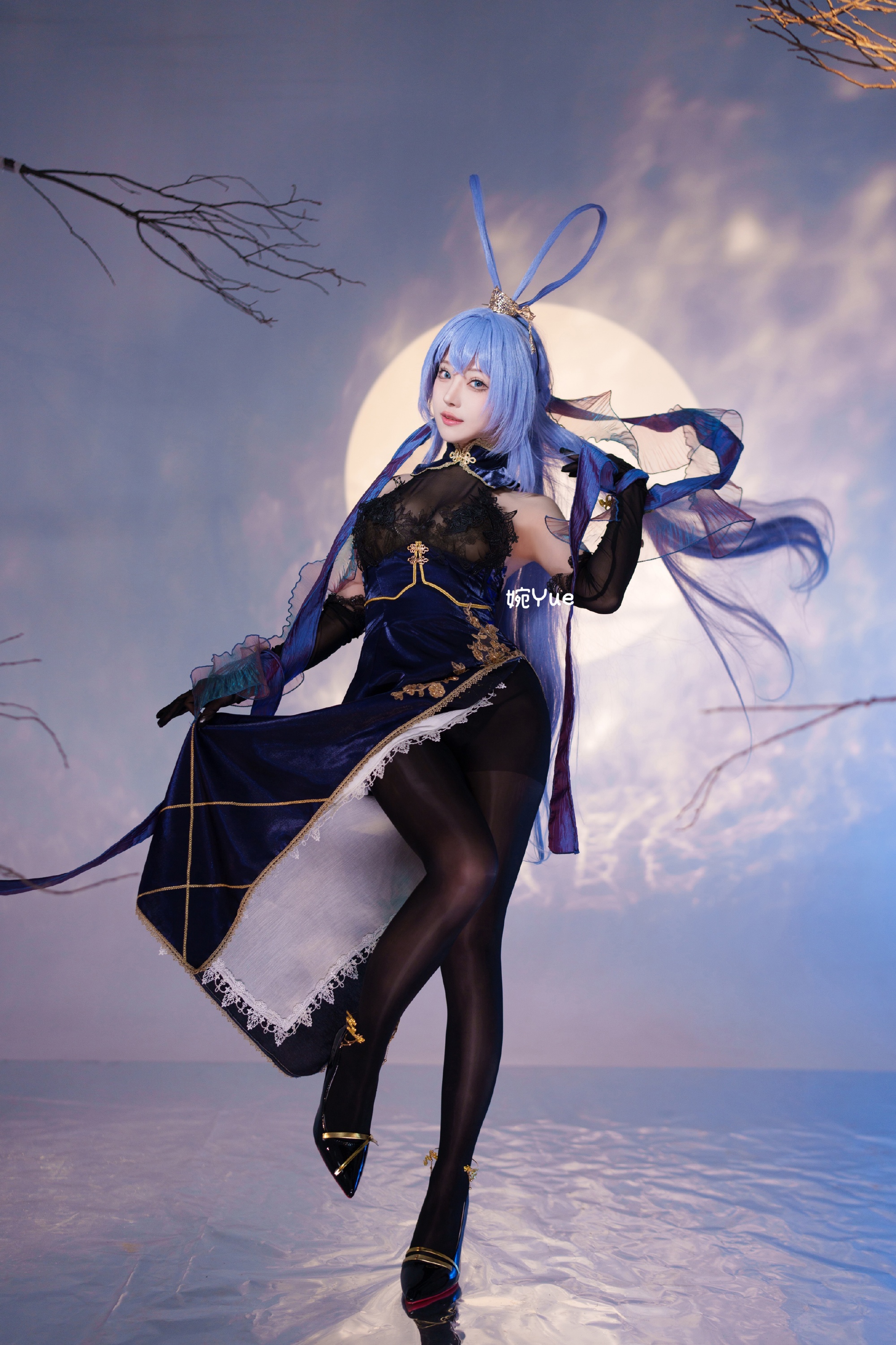 COSPLAY 碧蓝航线 花园 旗袍 月下起舞cos@-婉Yue-目标减到99斤 COSPLAY-第2张