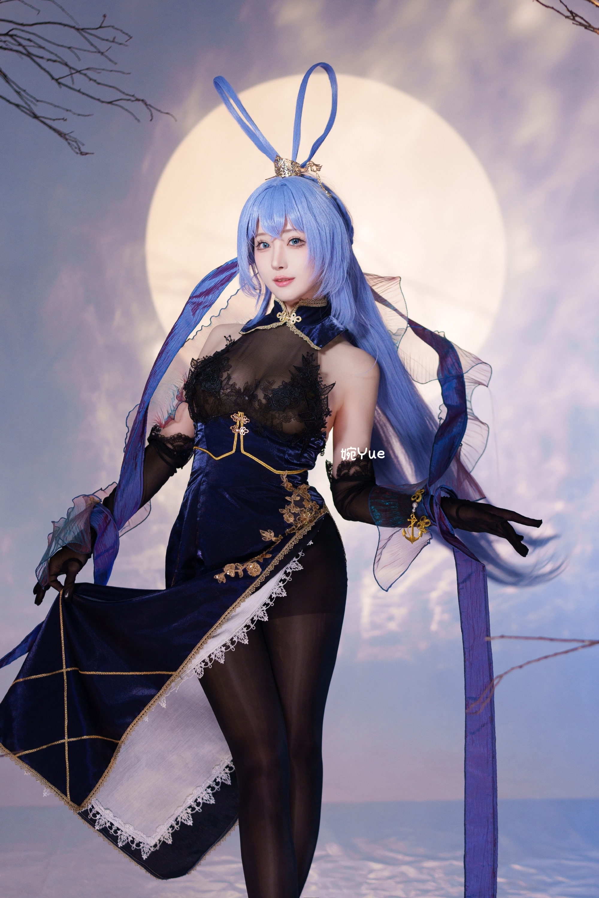 COSPLAY 碧蓝航线 花园 旗袍 月下起舞cos@-婉Yue-目标减到99斤 COSPLAY-第6张