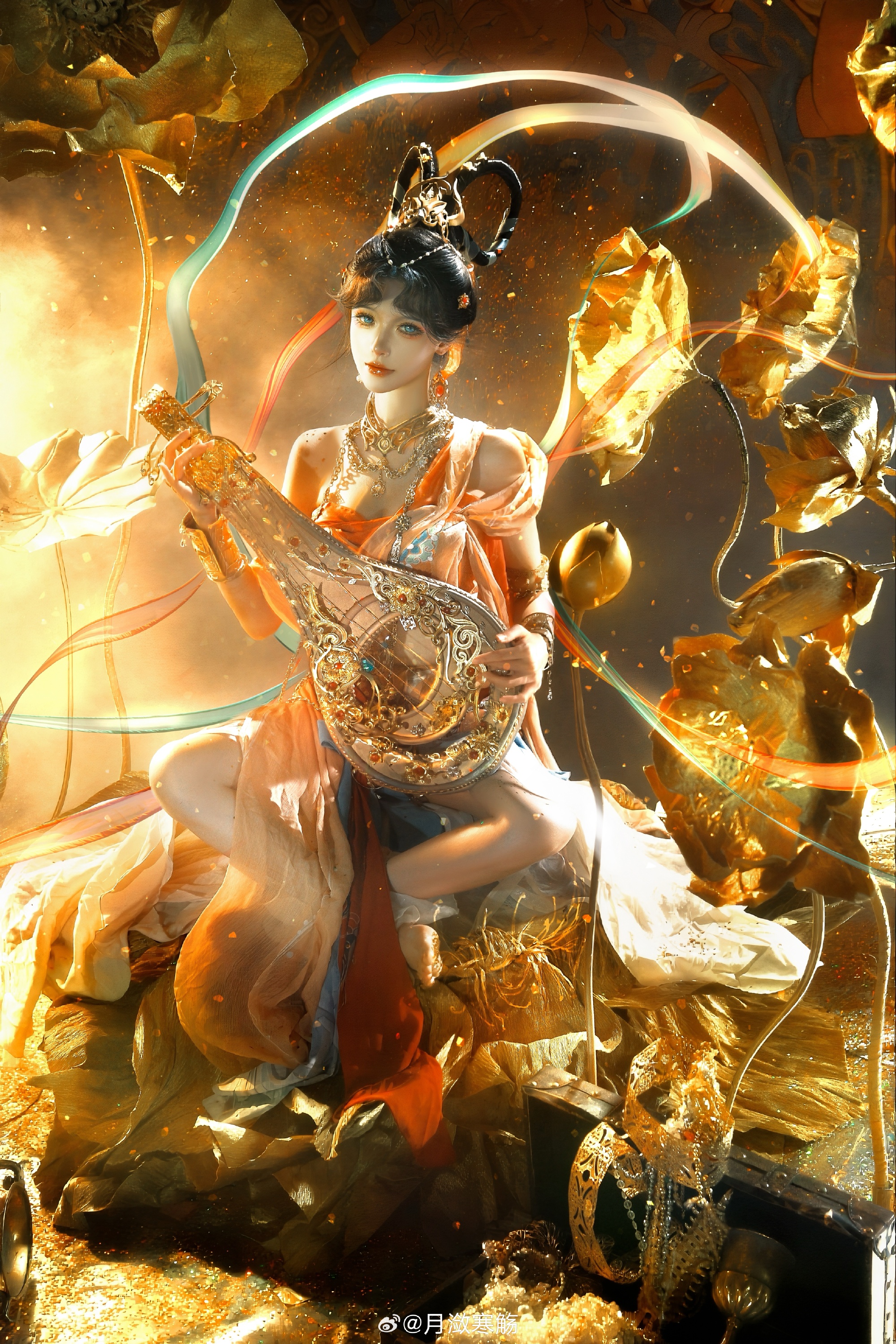 COSPLAY 敦煌飞天垂目处，千载壁画生霓裳  逆水寒 鸿音@月潋寒觞-阿呆日记