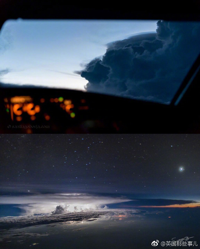 飞行员Santiago Borja Lopez，在飞行间隙都会拿起相机，记录下高空中的景色....