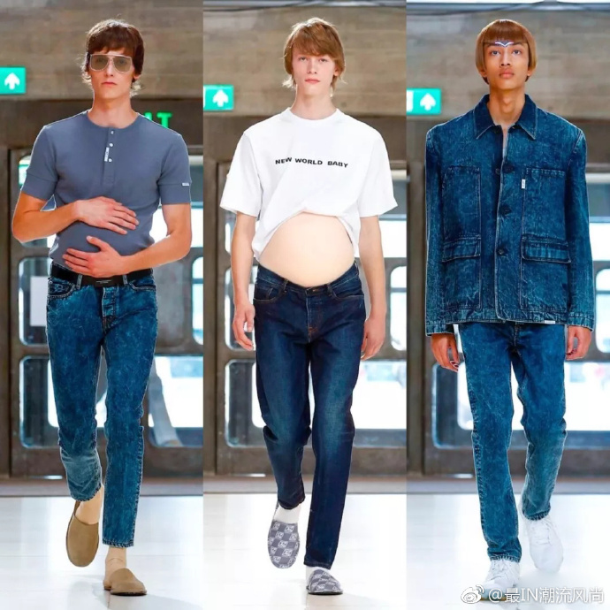 中国男装设计师周翔宇这场秀，男人怀孕、三头六臂、成人尿片等耐人寻味的设定
