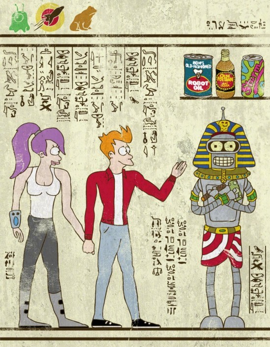 埃及壁画 X 流行文化，来自插画师 Josh Lane