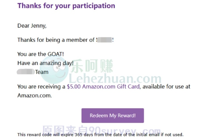 国外问卷网站SL子站收到一批5美元亚马逊礼品卡奖励