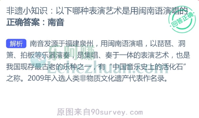 南音发源于福建泉州