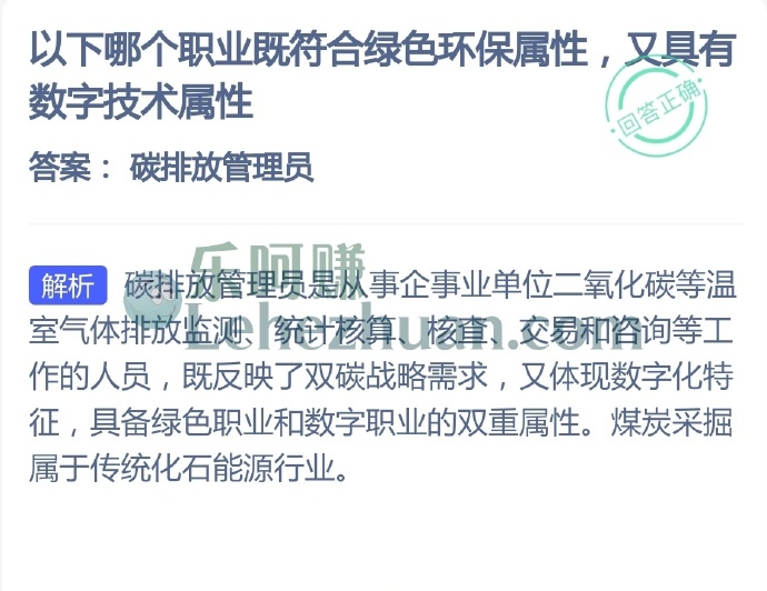 哪个职业既符合绿色环保属性，又具有数字技术属性？