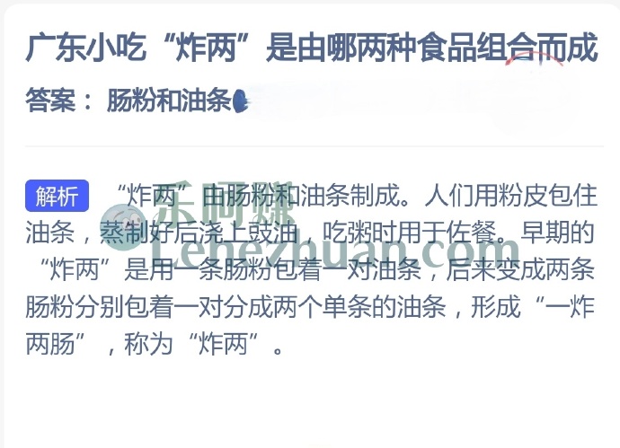 广东小吃炸两是由哪两种食品组合而成？