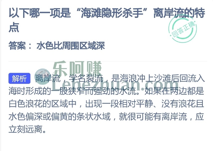 哪一项是海滩隐形离岸流的特点?