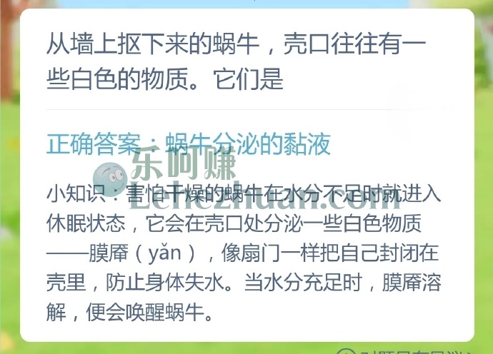 从墙上抠下来的蜗牛,壳口往往有一些白色的物质,这是?